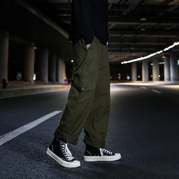RLRM|直筒工裝褲多口袋闊腿垂感改良版工裝褲-男女可穿-工裝搭配