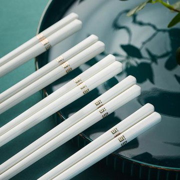 北歐輕奢防滑耐高溫易清洗不變形陶瓷家用金玉滿堂陶瓷筷5雙10雙