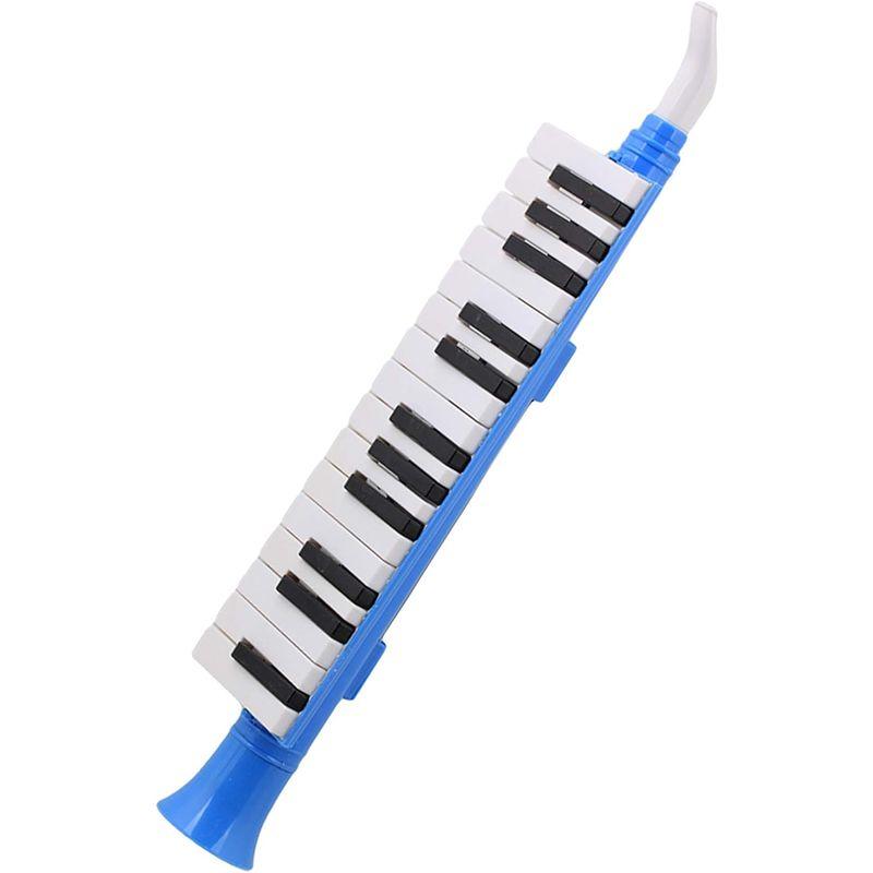 Yibuy ブルー プラスチック 27キー 風のピアノ鍵盤ハーモニカ