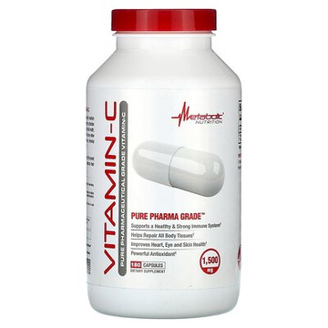 Metabolic Nutrition, 維生素 C，1500 毫克，180 粒膠囊（每粒膠囊 750 毫克）