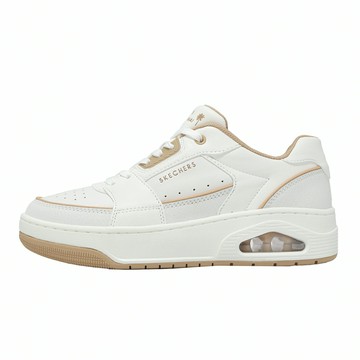 Skechers 休閒鞋 Uno Court 女鞋 白 棕 緩衝 支撐 氣墊 177712WTAN