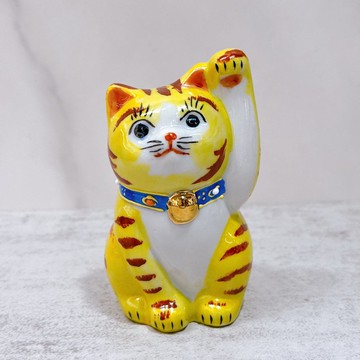 【虎彩聚福】日本九谷燒招財貓 | 虎紋 - 3號