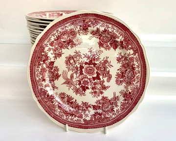 1970 年產德國 Villeroy & Boch 紅色瓷器復古餐盤