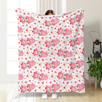 亞馬遜temu跨境專供情人節毛毯數碼印花午睡法蘭絨毯源頭工廠直銷