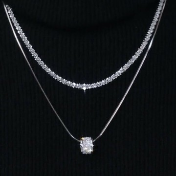 小眾設計疊戴雙層轉運珠吊墜項鏈2025年新款爆款女個性嘻哈毛衣鏈