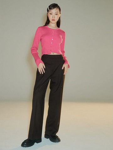 Signature Semi Wide Pants _Dark Brown