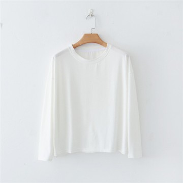 春夏季外貿尾單簡約風百搭款彈性寬松打底衫長袖T恤女裝白菜價