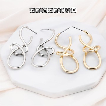 两件9.9折🔥臺灣出貨🔥可開發票✅時尚新款潮流屬耳釘打結耳環簡約個性創意耳飾女