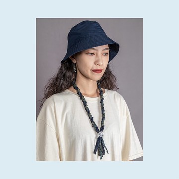 手作日本古布 編織布項鍊 日系 中性街頭古著風穿搭