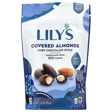 Lily's Sweets, 覆蓋巴旦木，黑巧克力，3.5 盎司（99 克）