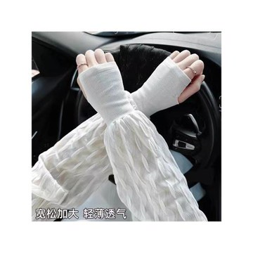 寬松防曬袖套女防直曬冰袖夏季冰絲透氣開車護手臂套袖羅口大碼