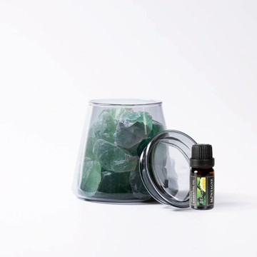 【Montagne】綠螢石｜富士山晶礦杯鍍色款（贈杯蓋）｜佛手柑10ml_廠商直送