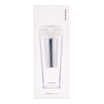 LocknLock 樂扣樂扣 HAP515WHT 不鏽鋼濾網冷水壺  銀色 + 透明色  1.1L  1個
