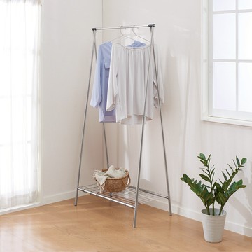 日本 天馬 PORISH 室內用極簡輕量折疊式掛衣架 附置物層板