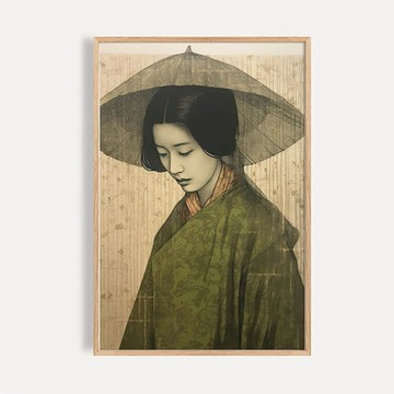 雨夜清寂 / 日式浮世繪和風仕女裝飾畫