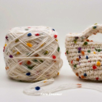 Mini手提包鉤針編織手混線 新版彩虹糖豆毛線團 棒針手工毛線 圍巾帽子毛衣包包小物DIY手工線