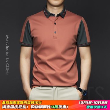 夏季男士絲光棉短袖T恤潮流POLO衫純棉冰絲半袖高端翻領2025男裝
