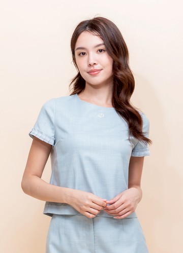 PY by perng yuh Exclusive-相遇共鳴褶飾暗紋短上衣