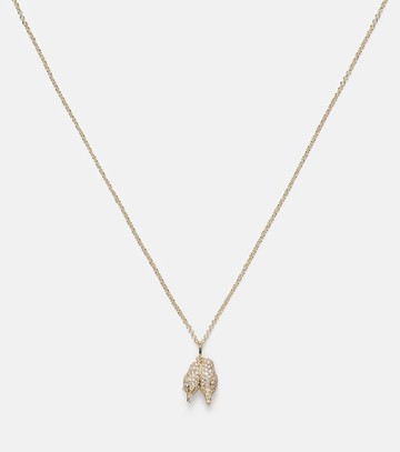 Sydney Evan Lovebirds 14kt gold necklace with diamonds