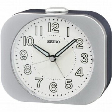 seiko SK037 精工鐘 (QHE206S) 嗶嗶鬧鈴夜光指針貪睡鬧鐘 灰 9.9 x 11.3 x 4.6 cm｜樂天全館特惠中★指定刷卡回饋10%