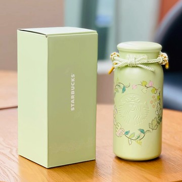 星巴克26春序紋祥女神可愛小巧奶瓶造型保溫杯子配中式編織結配飾