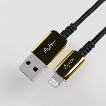 Avier CLASSIC Lightning 編織高速充電傳輸線 金 / 多尺寸