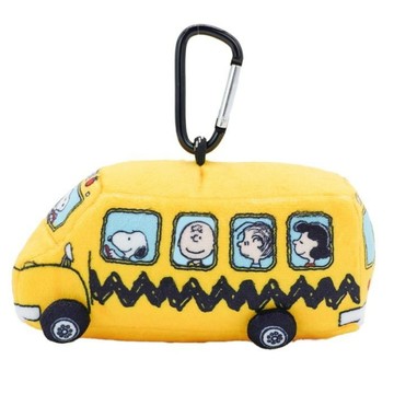 日本 Snoopy 校車造型可收納環保袋 附登山扣 購物袋 手提袋 萬用袋【南風百貨】
