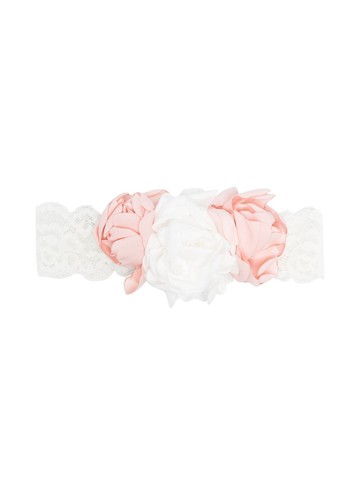 Abel & Lula - floral-appliqué lace headband - kids - Elastane/Polyamide/Polyester - One Size - Pink
