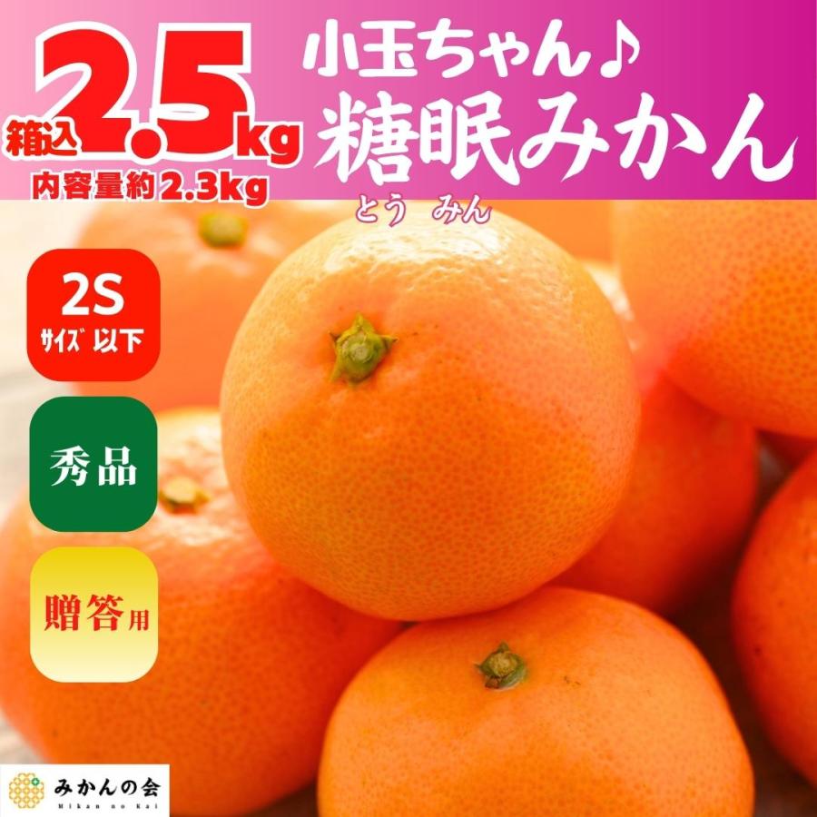 熟成 みかん 小玉ちゃん 秀品 箱込 2.5kg 内容量 2.3kg 2S サイズ以下 有田みかん 和歌山県産 産地直送 贈答用 