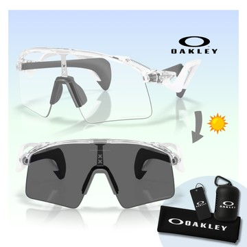 【Oakley】Stunt Wing 變色運動太陽眼鏡(OO9519-06 Clear To Black Iridium Photochromic 鏡片)
