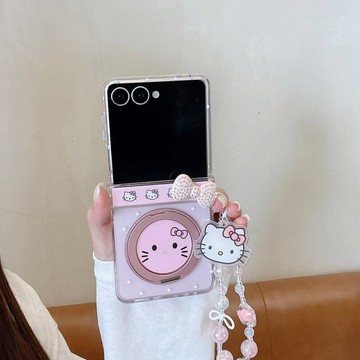 蝴蝶結 大臉貓咪 旋轉支架 三星 z flip8 flip7 flip5 flip 6 5 7 8 手機殼 摺疊 保護套