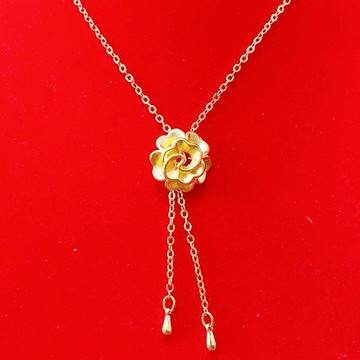 隔日到貨 韓版 新款 時尚 蝶戀花 仿金 吊墜 項鏈 項鍊 999 不退色 N521