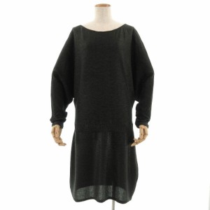 中古 エジェリ Egerie ワンピース ひざ丈 長袖 フランス製 総柄 ブラック 黒 レディース 通販 Lineポイント最大5 0 Get Lineショッピング