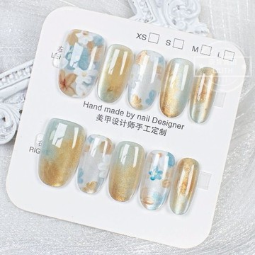 可隔日到貨！阿薩瓦貓眼穿戴甲 可拆卸顯白百搭光療穿戴甲 美甲貼片 美甲穿戴甲 貓眼穿戴甲  甲片 假指甲 指甲貼