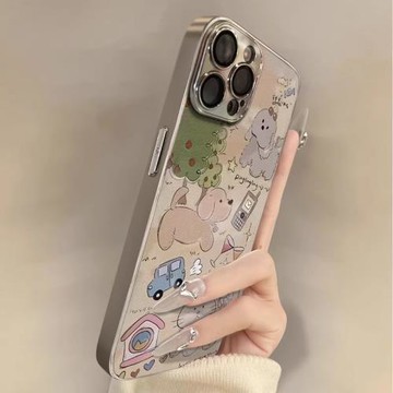 復古貓咪狗蘋果17promax手機殼16適用iPhone15新款14全包鏡頭13防摔12羊皮11pro保護套女小眾8可愛7plus高級