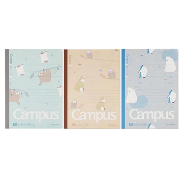KOKUYO 國譽 Campus mofumofu 點線U罫筆記本 A5 8mm行距 40頁  綠色 + 褐色 + 藍色  3本