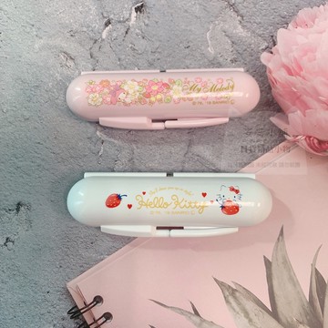 日本帶回 S97 三麗鷗 印章收納盒 Hello kitty 凱蒂貓 美樂蒂 印章盒 印鑑盒 附印泥