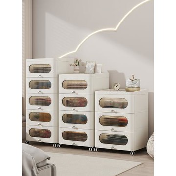 加厚收納柜抽屜式加深客廳置物柜可移動儲物柜子玩具零食柜床頭柜