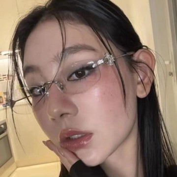 Jennie同款鑲鉆眼鏡女無框多邊形高質感素顏防藍光純欲風網感銀色
