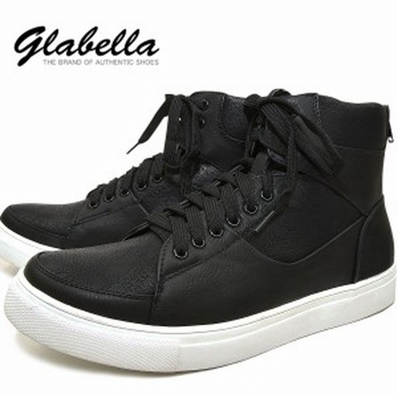 ハイカット スニーカー メンズ シューズ 低反発 靴 くつ ミドルカット ブラック黒 Glbb044 通販 Lineポイント最大1 0 Get Lineショッピング