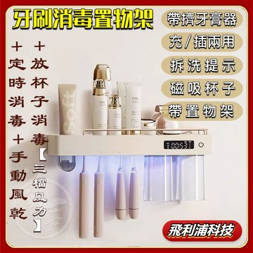 充插兩用【消毒+風乾】飛利浦科技 數顯無線牙刷消毒置物架 牙刷置物架 牙刷風乾 UVC紫外消毒牙刷架 可拆洗牙刷消毒機4