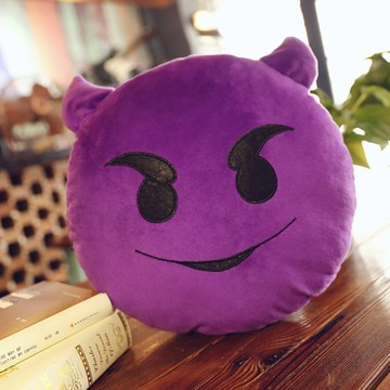 emoji 表情抱枕【NOFUN 整人玩具】 NOFUN  表情符號笑臉枕毛絨玩具 日本流行emoji 抱枕 - 紫色惡魔