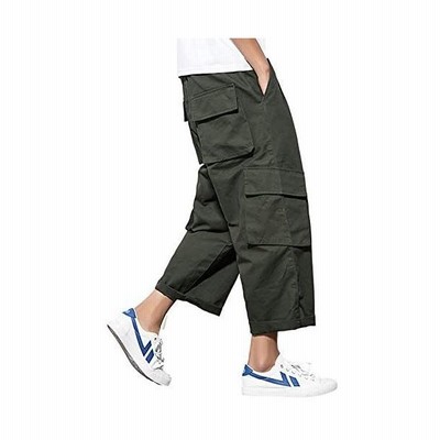 Yimanie カーゴパンツ メンズ トラックパンツ 作業ズボン ワイドパンツ 長ズボン 九分丈 七分丈 アーミーグリーン S 通販 Lineポイント最大get Lineショッピング