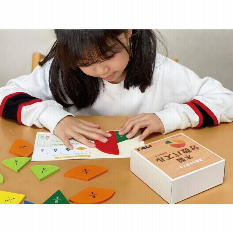 ピグマリオン 知育玩具 木製分数パズル (問題集付き) 小学生