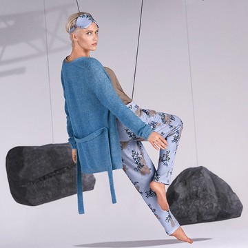 【HANRO】Sleep & Lounge 鈕扣素色長袖XS-M(復古棕)