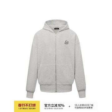 Passway Studio秋新款慵懶開衫連帽衛衣外套男女休閑復古潮牌上衣