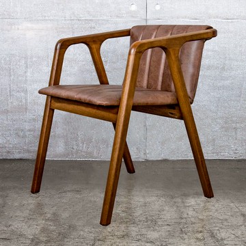 【H&D東稻家居】CF2004E 胡桃色實木餐椅