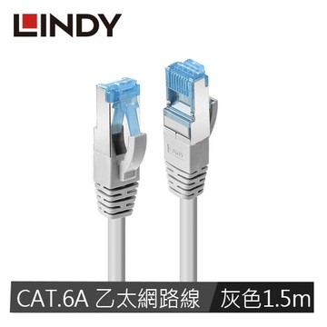 【LINDY 林帝】CAT.6A 乙太低煙無鹵網路線 S/FTP, 灰色, 1.5m 47133