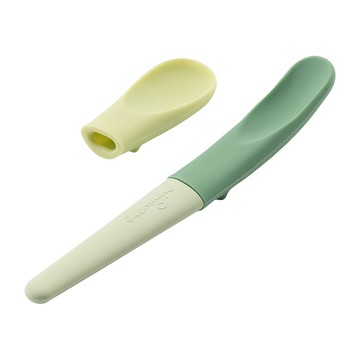 Miniware 微兒 蹺蹺板兩用湯匙組  食品級矽膠勺頭 兩種使用方式  光合草綠  1組
