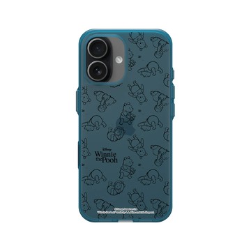 iPhone 17 Clear (相機按鈕) 夜幕藍 - 迪士尼-小熊維尼 Disney Winnie The Pooh - 線條圖案